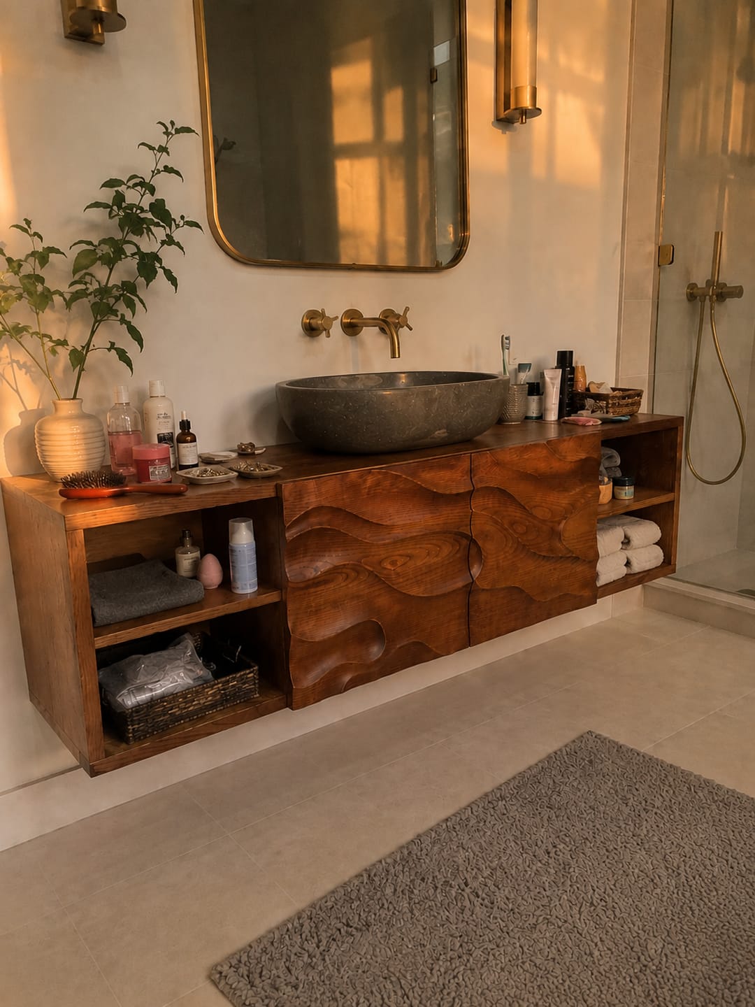Customer photo review of Live Edge Corner Floating Shelves Solid Wood Wall Mounted Storage
