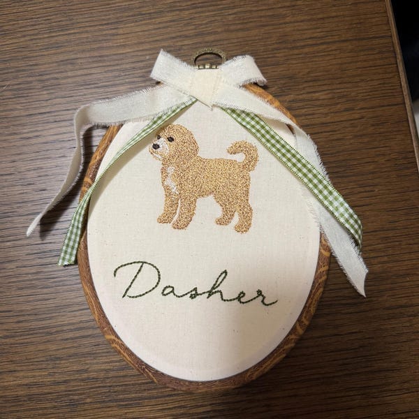 Customer photo review of Custom Dog Embroidery Hoop