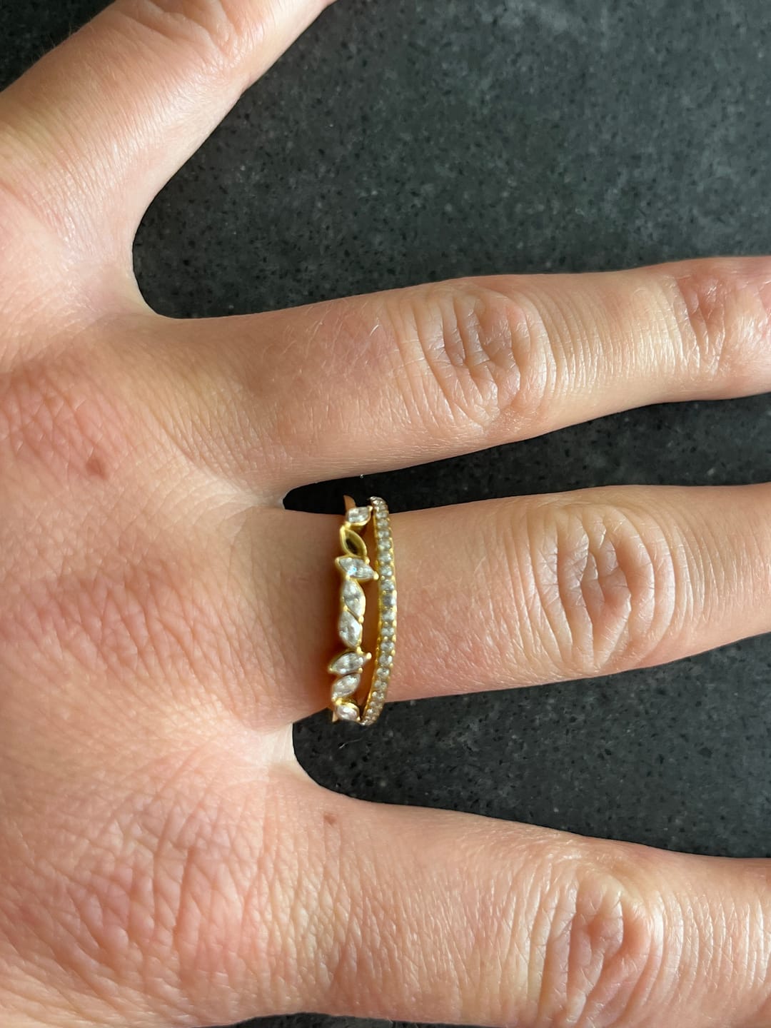 Customer photo review of 18K Gold Mia Crystal Ring