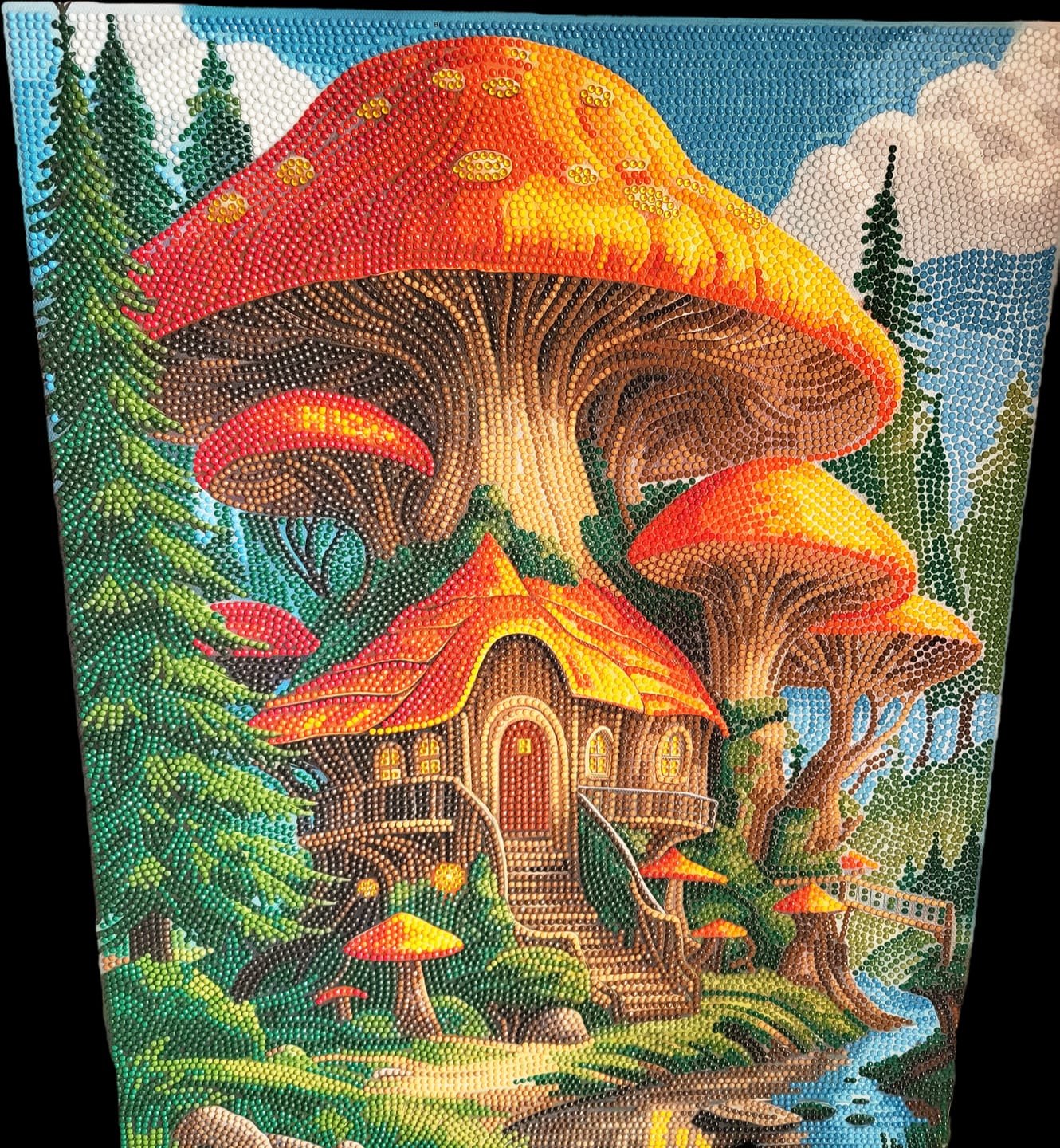 Customer photo review of Mushroom House Crystal Art Canvas Kit 40x50cm