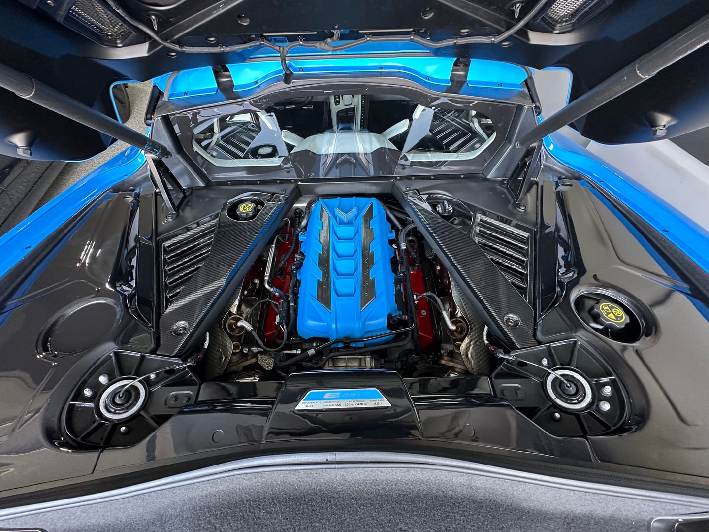 Customer photo review of Corvette C8 DRY CARBON FIBER Coupe Engine Bay Panel Cover (3-Pieces Version)
