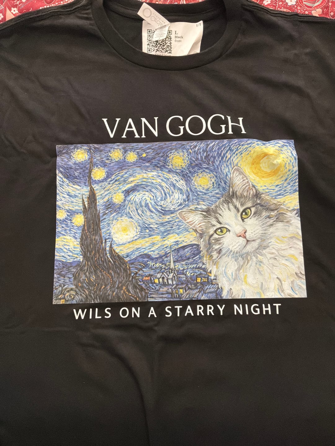 Customer photo review of The Starry Night Personalized T-Shirt