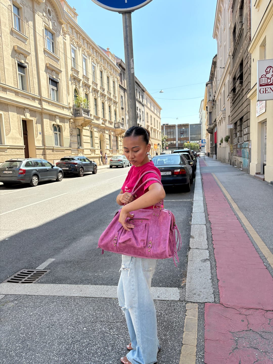 Customer photo review of It girl bag hot pink