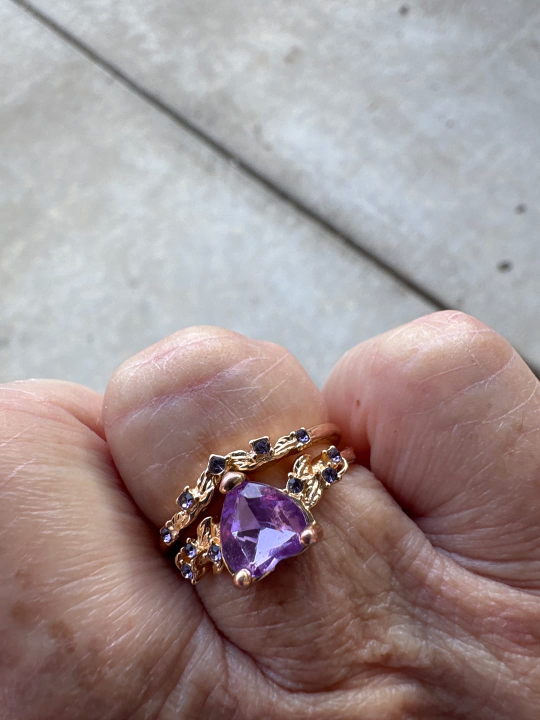 Customer photo review of Heart-Shaped Colored Gem Vine Stackable Ring (Sweet Vitality Multi-Color Style)