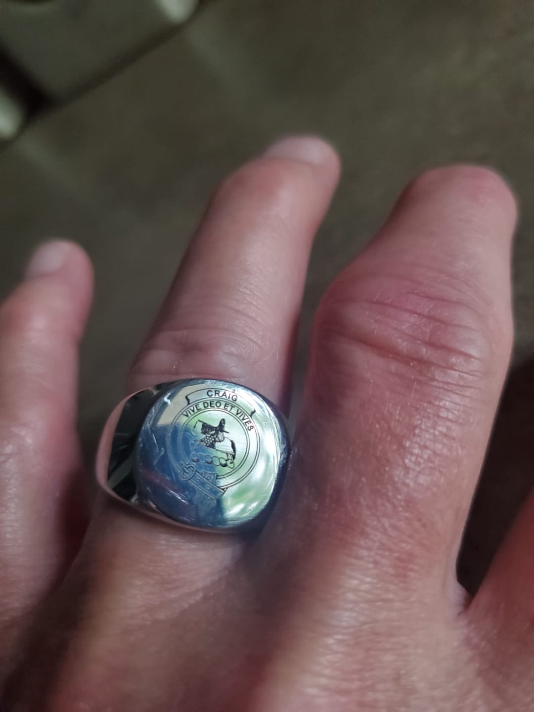 Customer photo review of Scottish Craig Ancient Clan Badge Tartan Ring