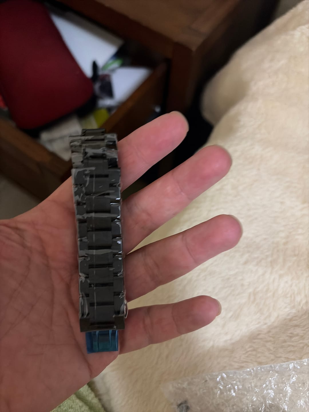 Customer photo review of Black Stainless Steel Strap