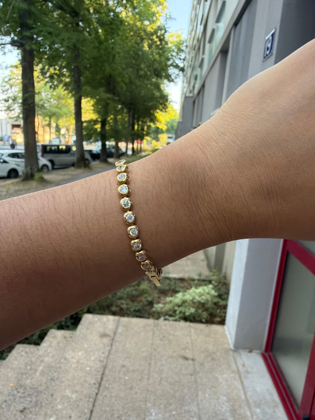 Customer photo review of Luxe Graduated Tennis Bracelet