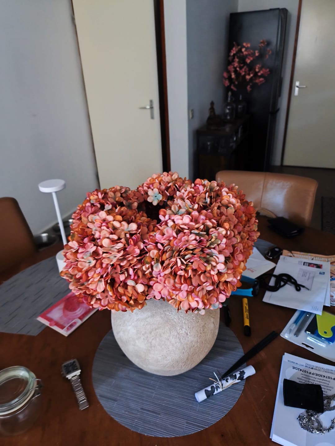 Customer photo review of Grote Zijden Hortensia - Oranje