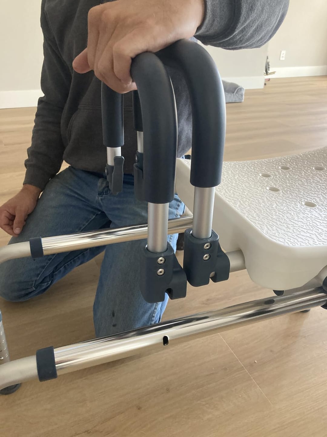 Customer photo review of Sliding Swivel Shower Chair Transfer Bench