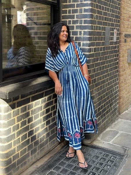 Customer photo review of Mrignayani Dabu Fit & Flare Maxi Dress