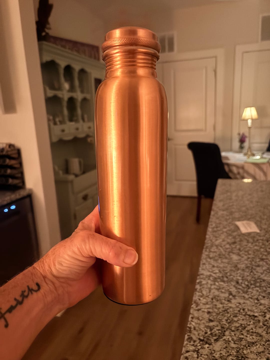 Customer photo review of Special Edition Plain Copper Water Bottle | Smooth Matte Finish for Pure Hydration
