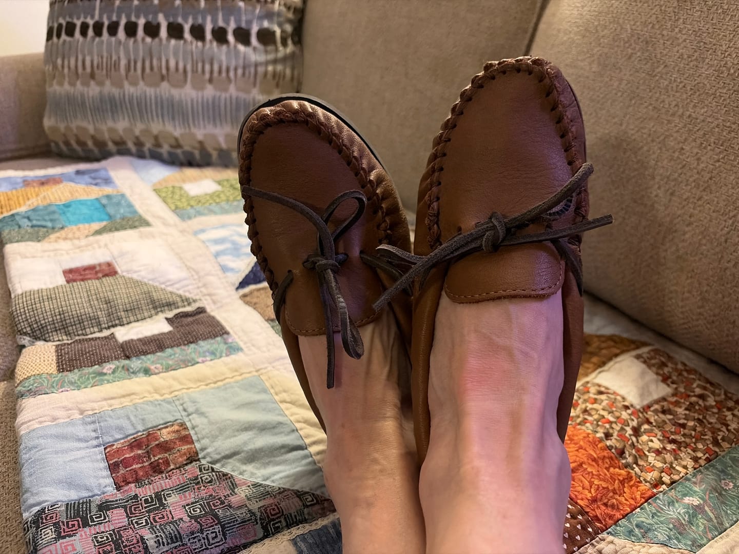 Customer photo review of Women's Rubber Sole Elk Hide Leather Moccasins