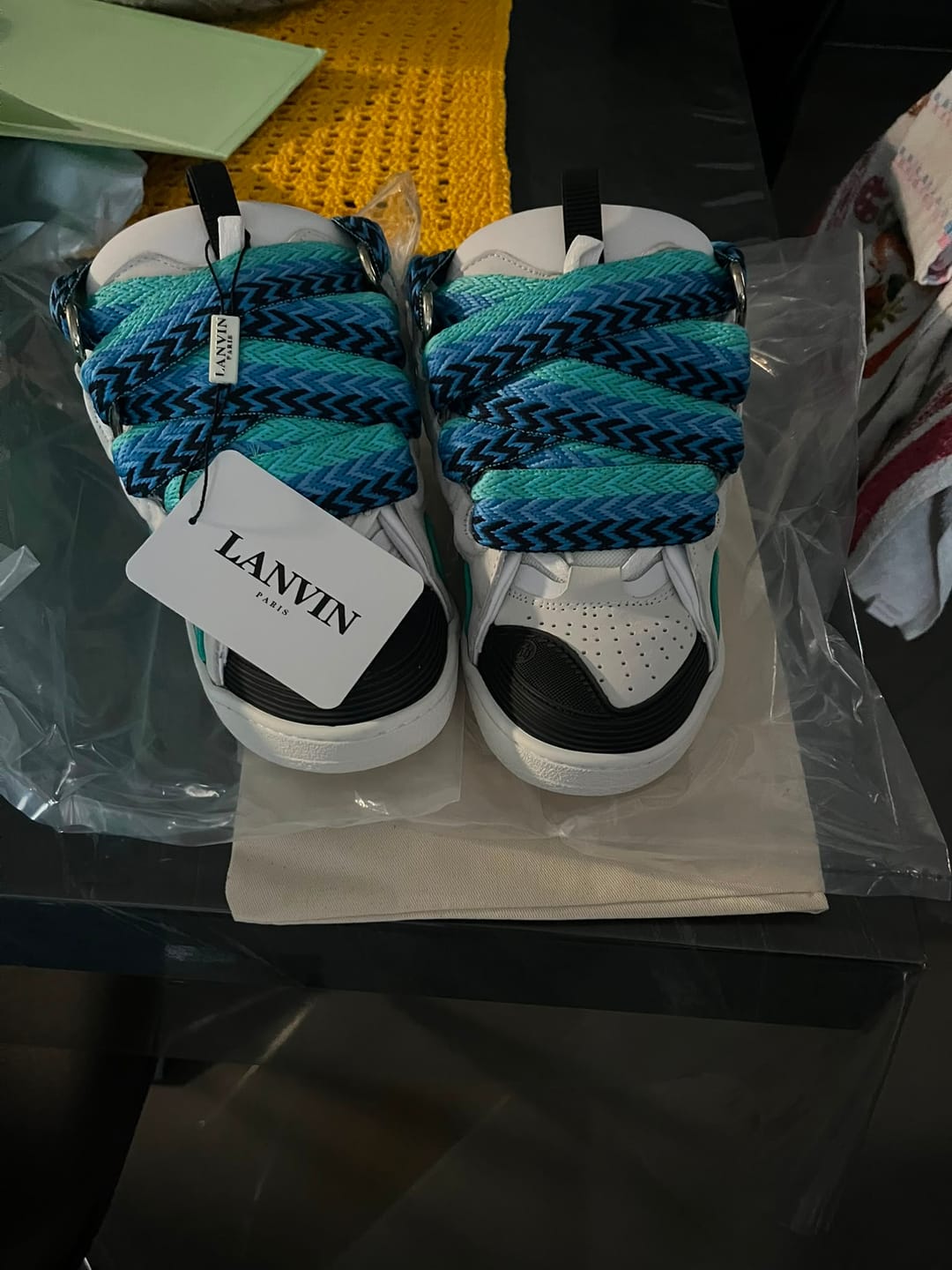 Customer photo review of Sneakers LANVIN Bianca/Azzurra