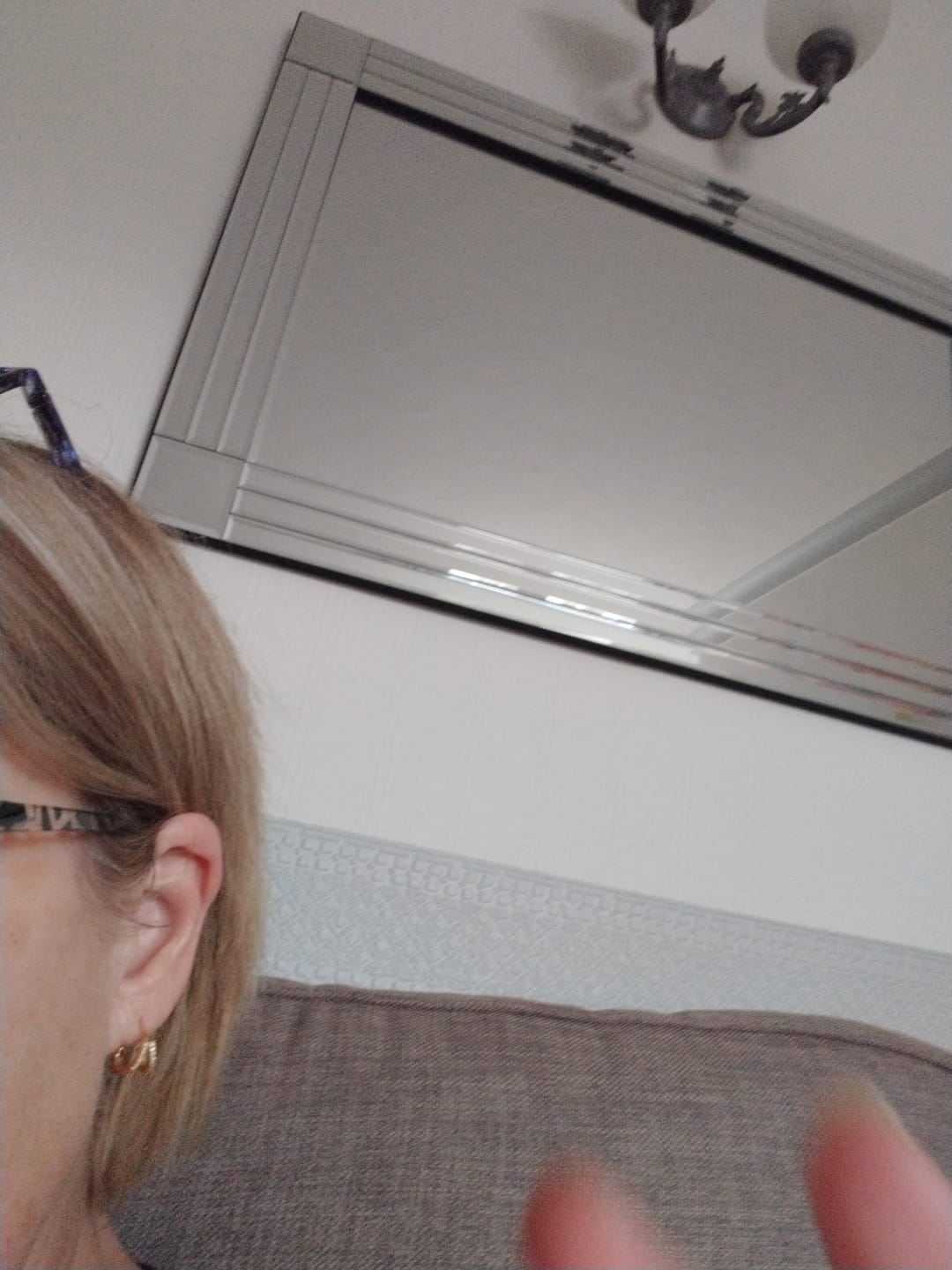 Customer photo review of Victoria Moissanite Sleep Stud Earrings