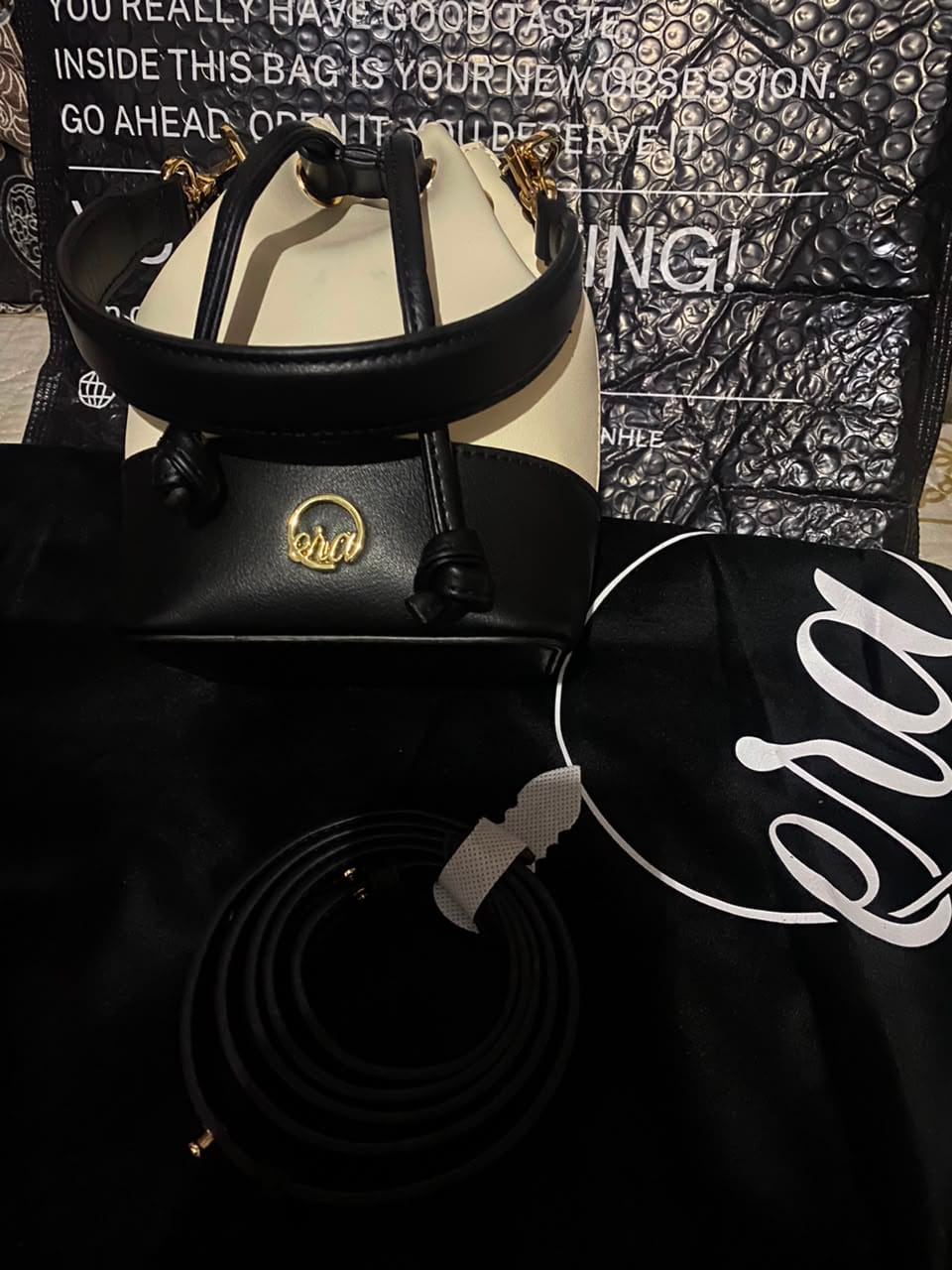 Customer photo review of The Monroe Bucket Bag