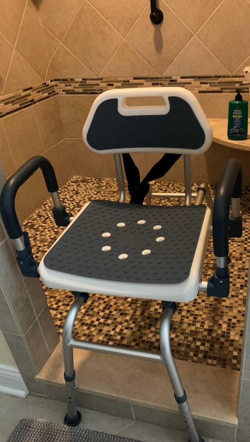 Customer photo review of Sliding Swivel Shower Chair Transfer Bench