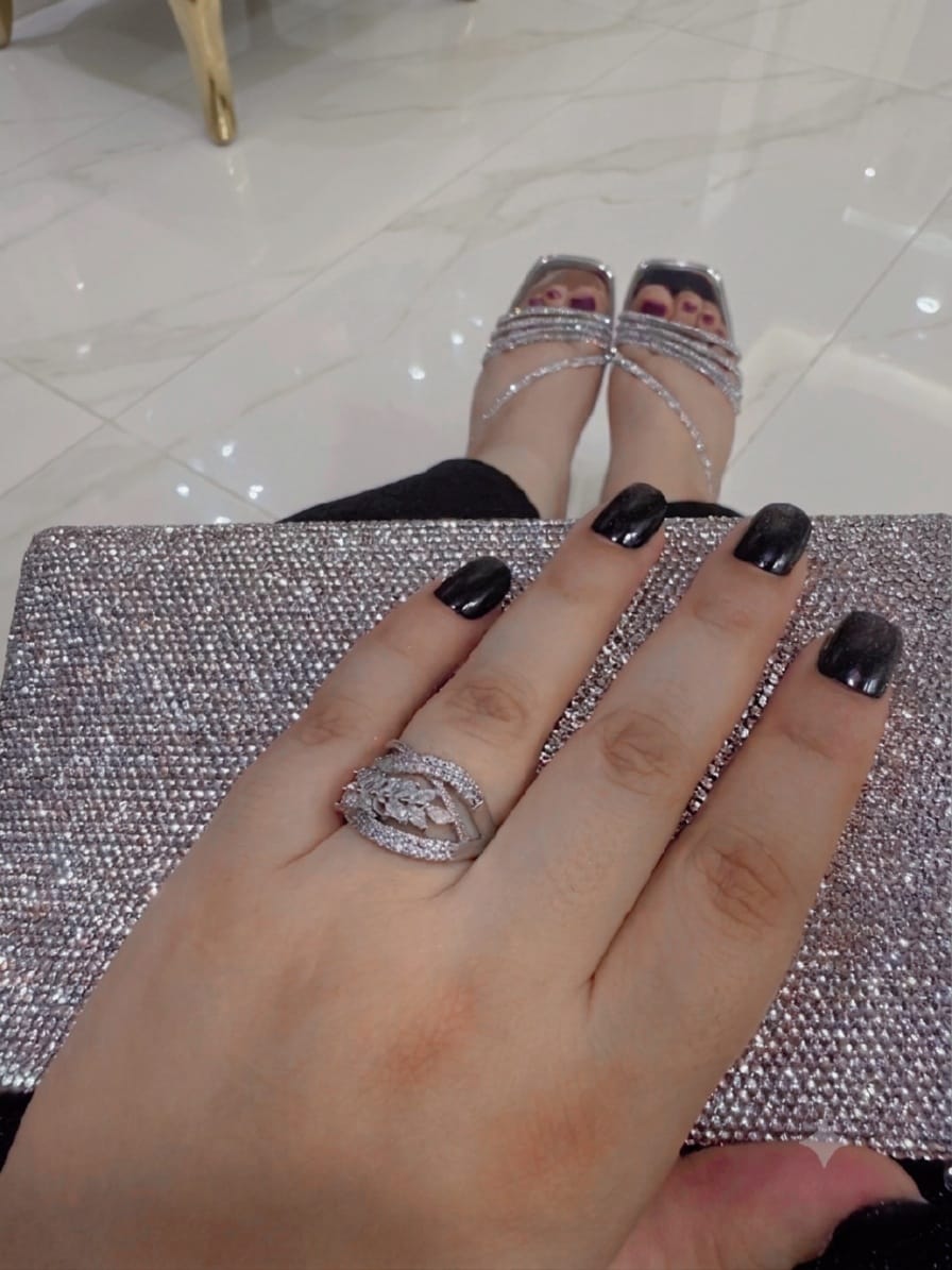 Customer photo review of Rhinestone Sandals — Women's Crystal Embellished Flat Sandals | QMR Fashion