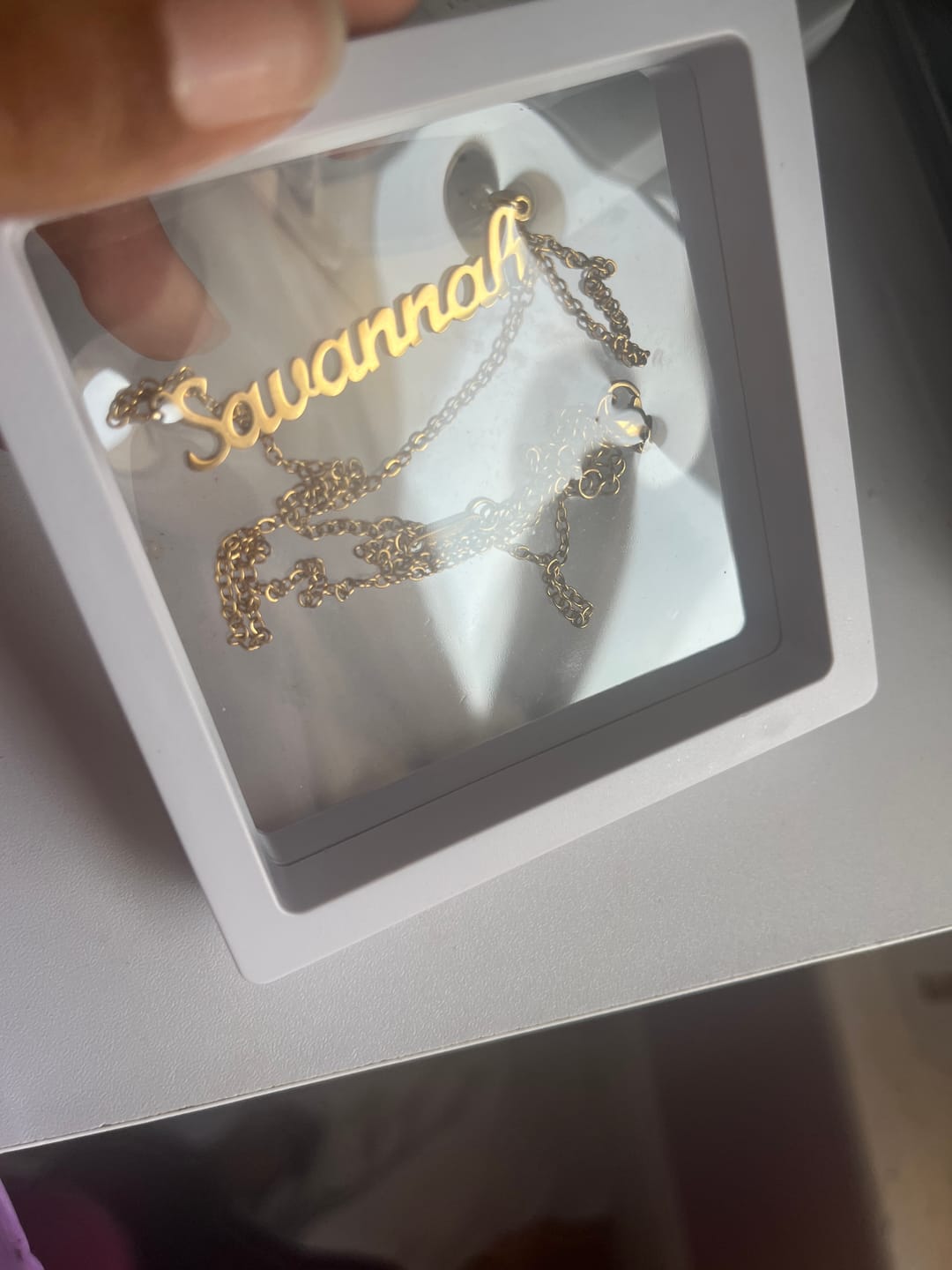 Customer photo review of Mon Petit Name Necklace