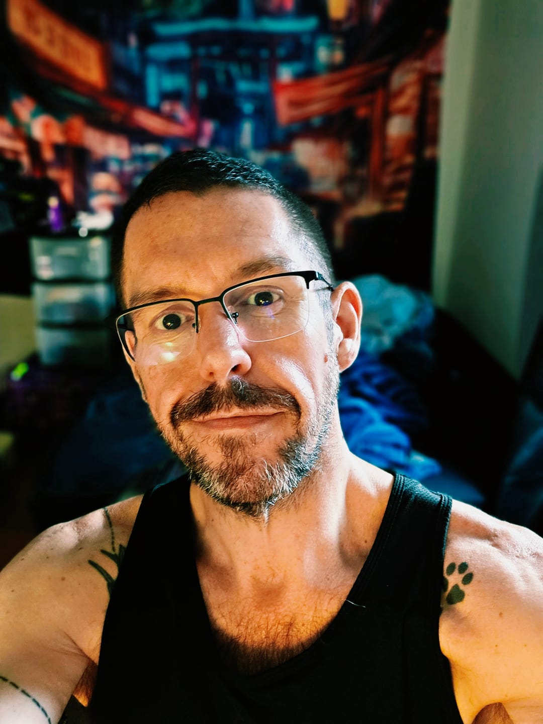 Customer photo review of Gavin | Semi-rimless Magnetic Flip-up Clip-on Eyeglasses Sunglasses | ZanyLen Best Seller