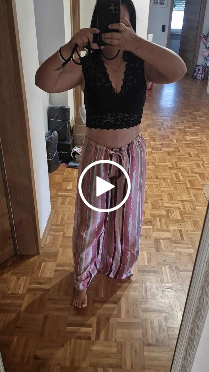 Customer video review of "Milano Stripes" weiche Hose aus Viscose - rosa/pink