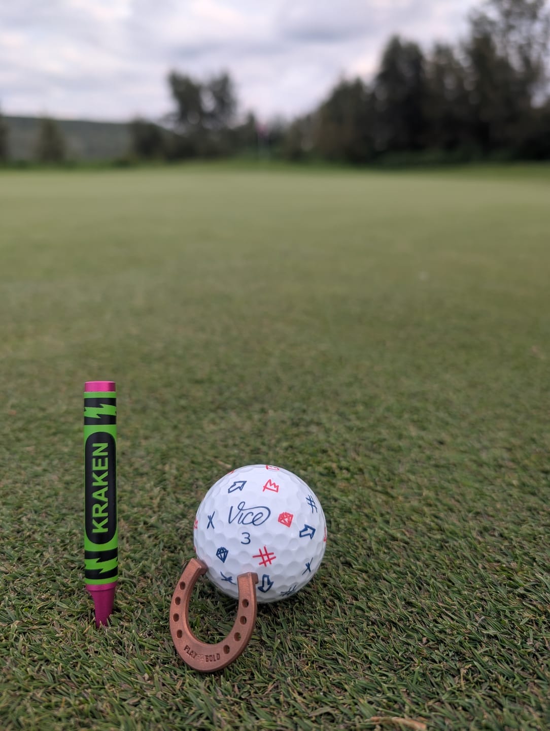 Customer photo review of 🍉 Slice Free Crayon Golf Divot Tool (Melon)