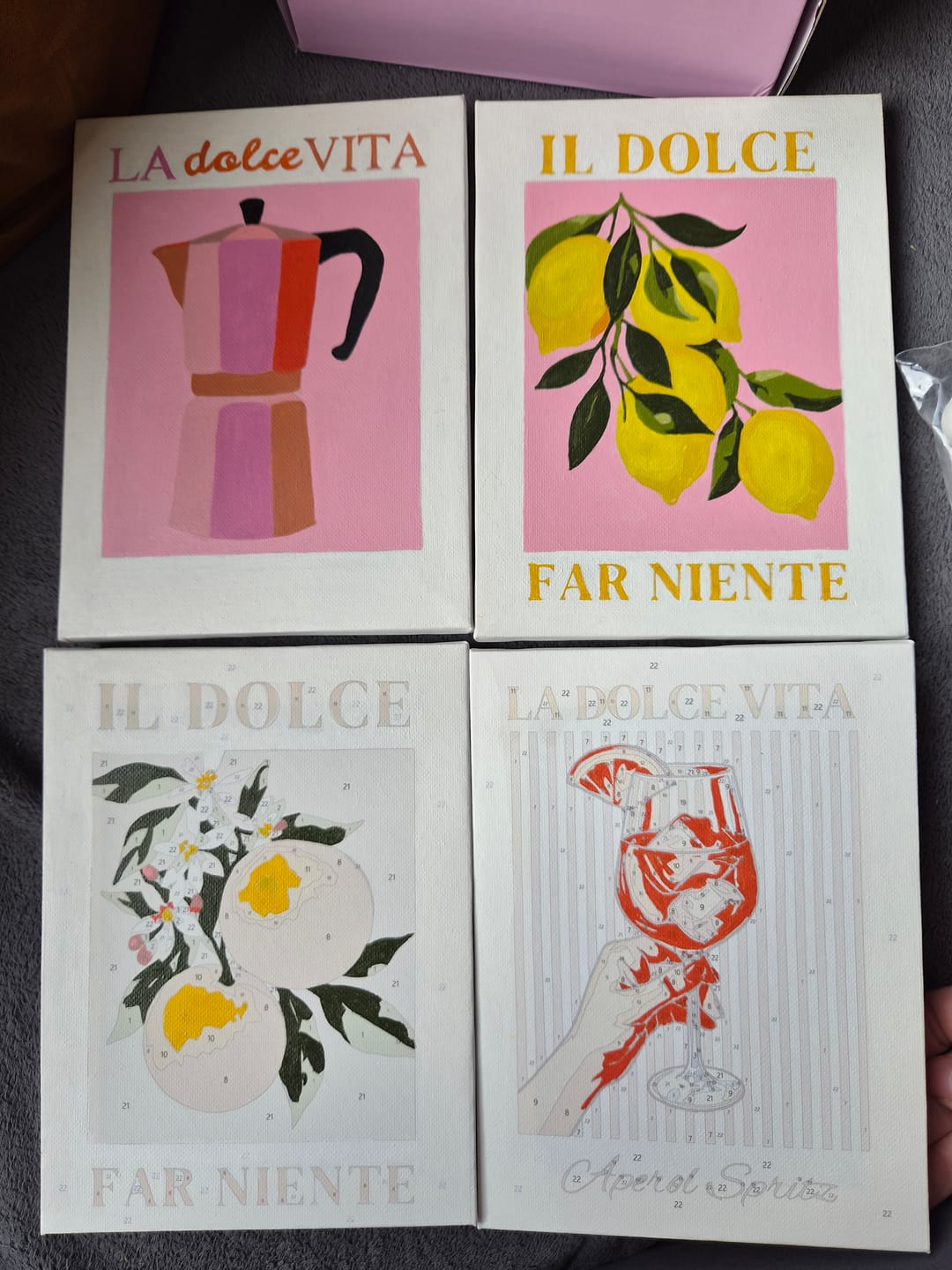 Customer photo review of 6 Mini Paintings - Italian ''Dolce Vita'' Set