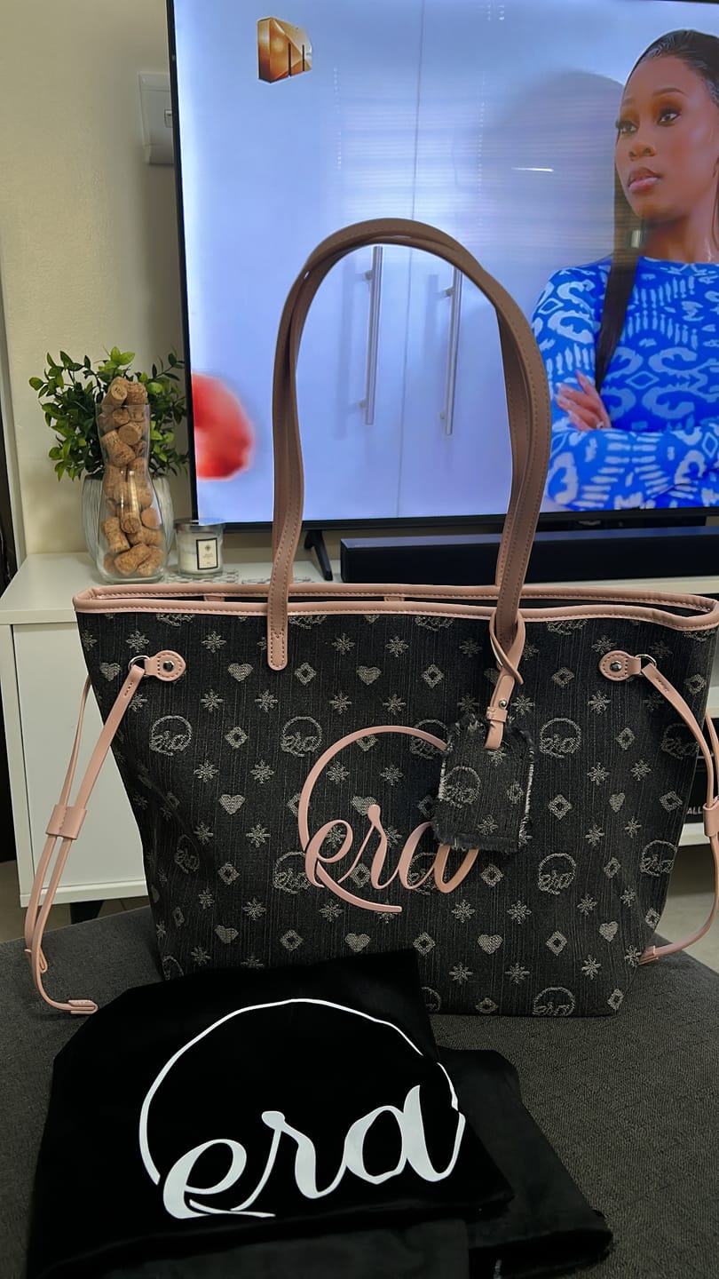 Customer photo review of Pink Muse Denim Tote