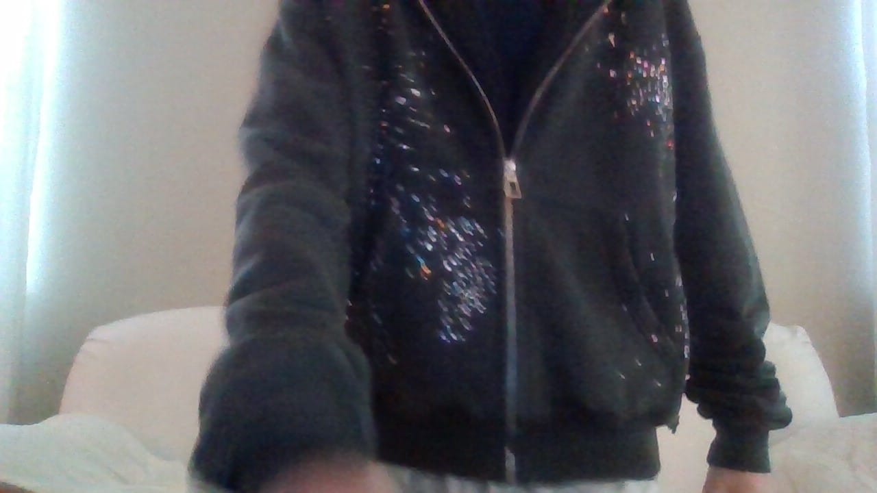 Customer photo review of Aelfric Eden Rhinestone Boxy Zip Up V302 Hoodie