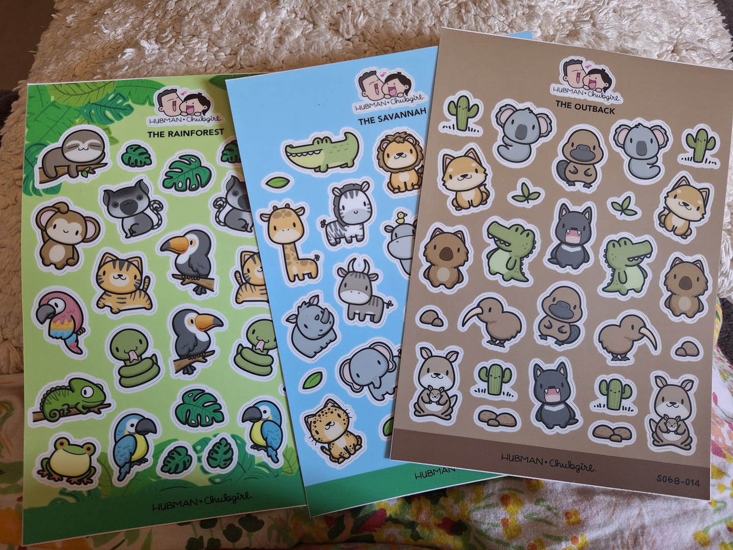 Customer photo review of Rainforest, Savannah, and The Outback Sticker Sheets (Set of 3)