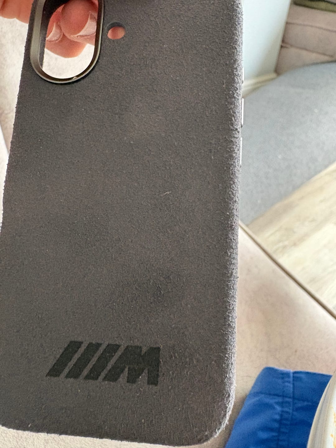 Customer photo review of BMW M MAGSAFE ALCANTARA IPHONE CASE