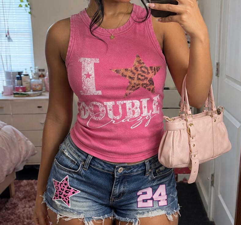 Customer photo review of Leopard Star Vintage Graphic Tank-522