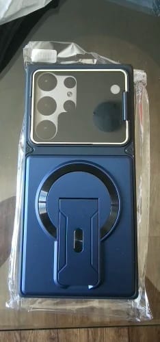 Customer photo review of LuxuryKase Hybrid Armour Case | Built-In Foldable Kickstand | Flip Camera Lens Protection Frame Design | MagSafe Compatible | Rugged PC & TPU Cover For iPhone & Samsung Series