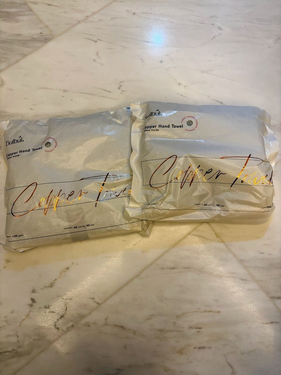 Customer photo review of Premium Copper Hand Towel | Antibacterial
