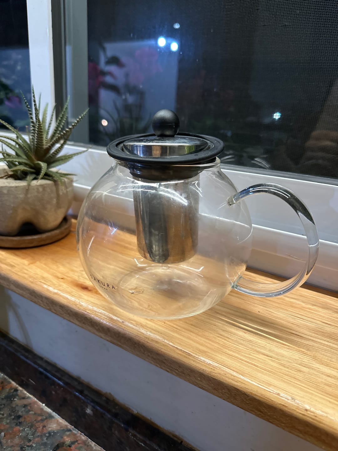 Customer photo review of Tetera Sakura Flowa de Vidrio Borosilicato 1.2 L