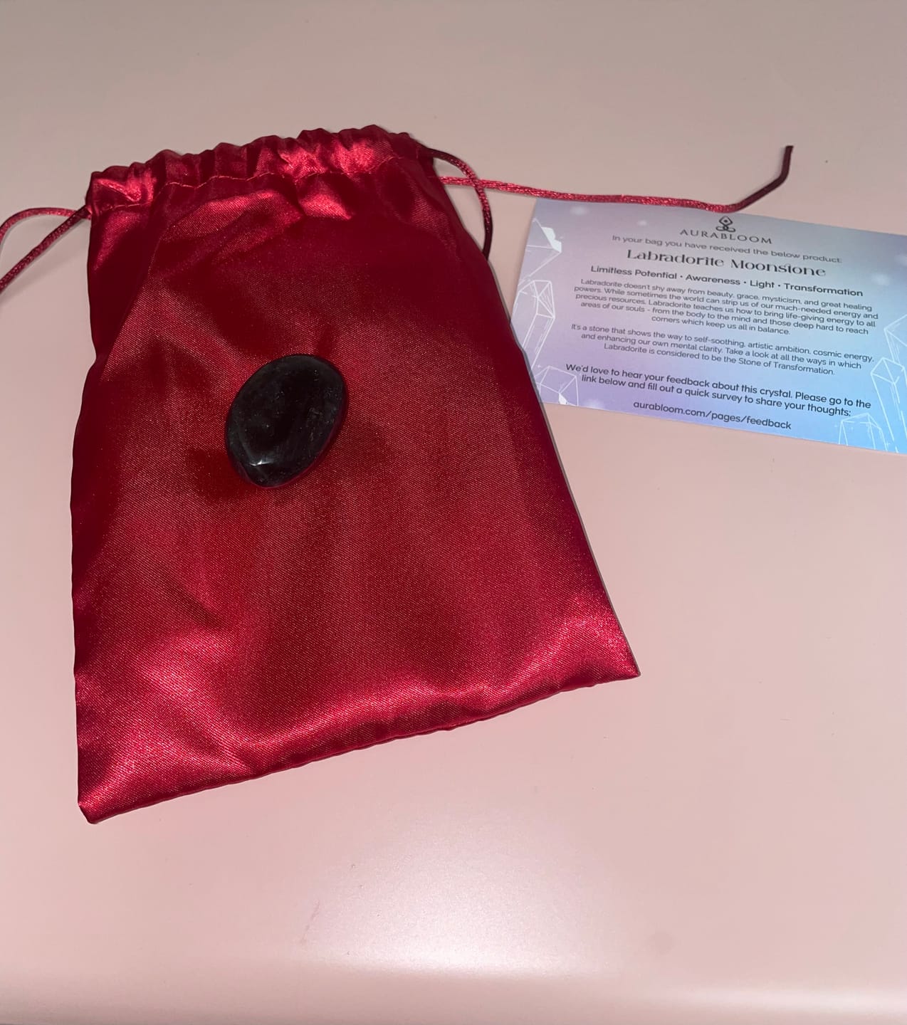 Customer photo review of Labradorite Pocket Stone