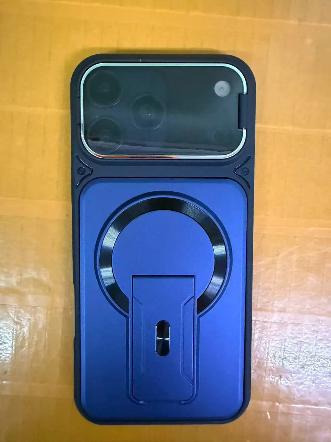 Customer photo review of LuxuryKase Hybrid Armour Case | Built-In Foldable Kickstand | Flip Camera Lens Protection Frame Design | MagSafe Compatible | Rugged PC & TPU Cover For iPhone & Samsung Series