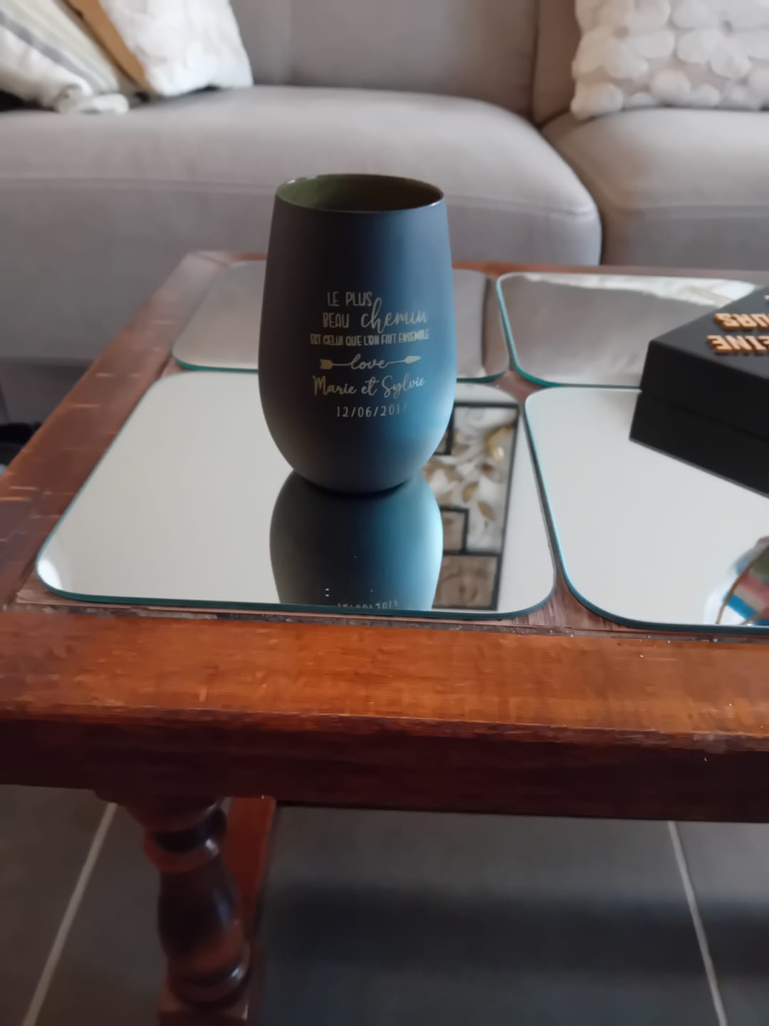 Customer photo review of Chemin commun - Photophore personnalisé pour les couples