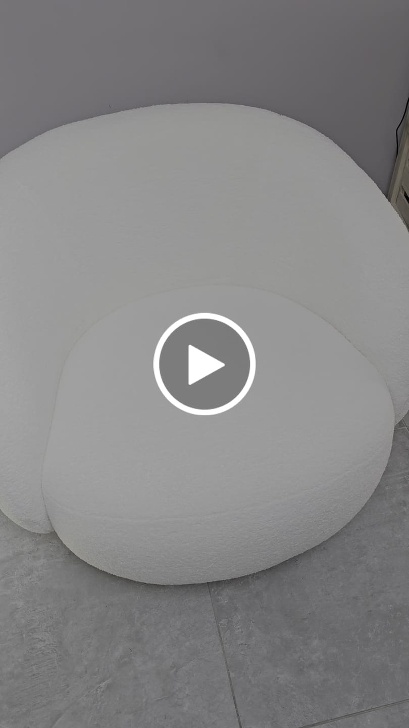 Customer video review of Fauteuil rotatif cocooning en bouclette blanche – Luma