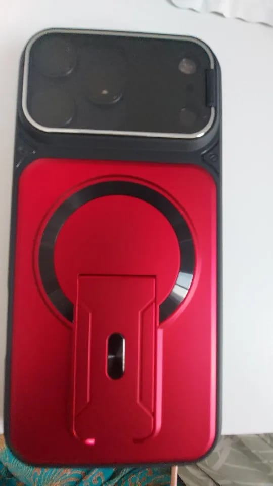 Customer photo review of LuxuryKase Hybrid Armour Case | Built-In Foldable Kickstand | Flip Camera Lens Protection Frame Design | MagSafe Compatible | Rugged PC & TPU Cover For iPhone & Samsung Series