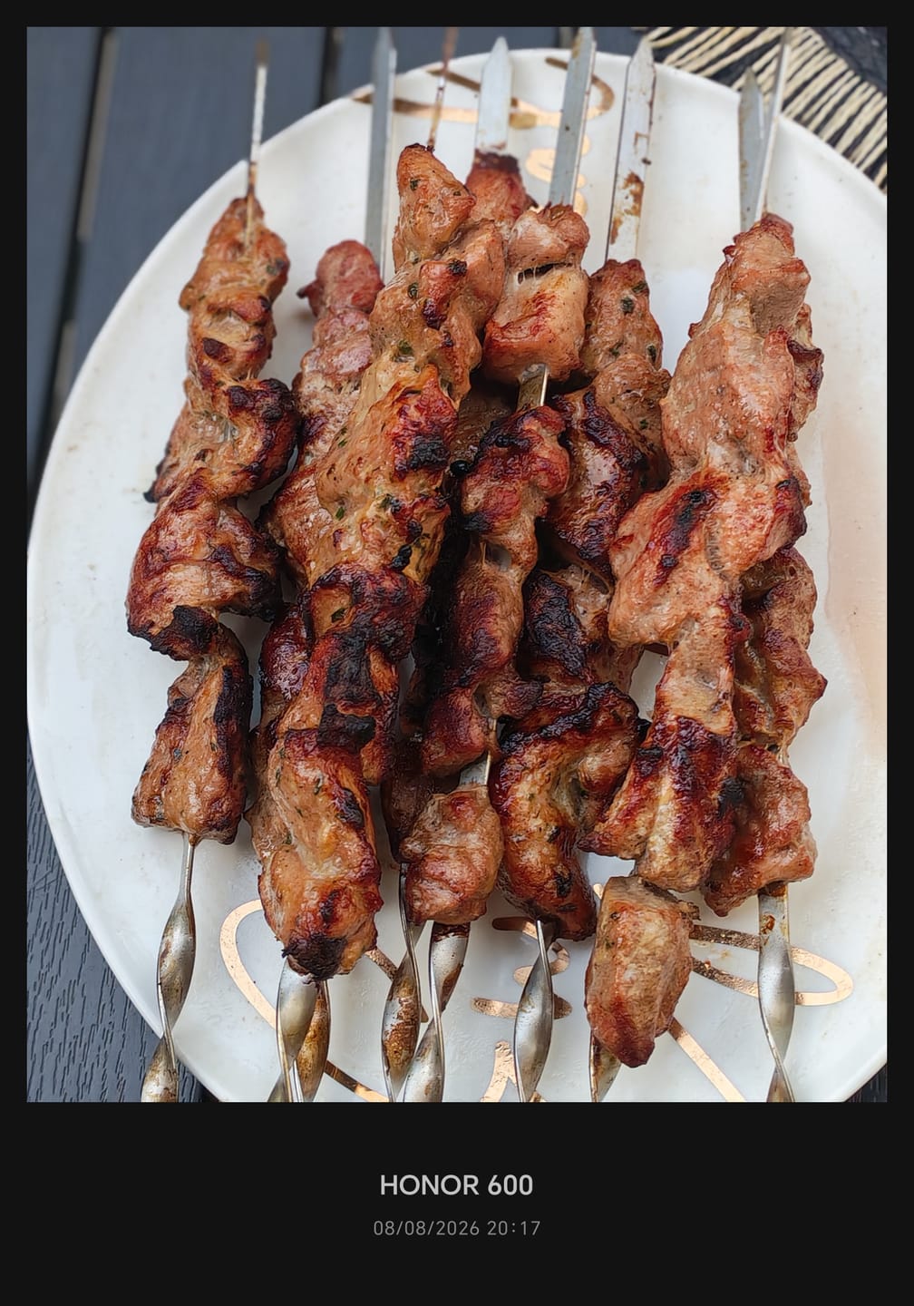Customer photo review of Schweine-Schaschlik Klassiker – mit Zwiebeln, Pfeffer & Essig | mySchaschlik
