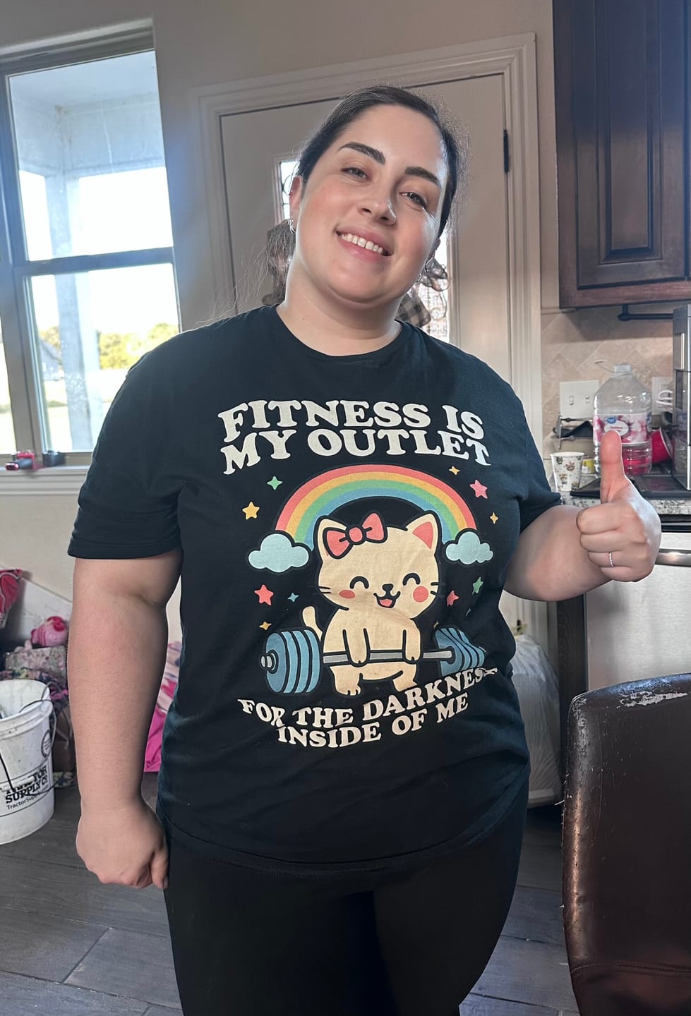 Customer photo review of Fitness Is My Outlet T-Shirt
