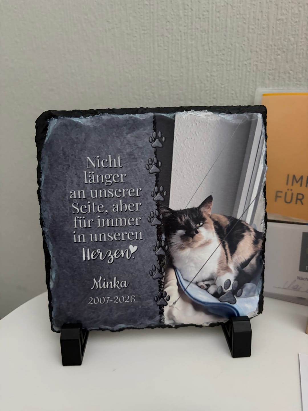 Customer photo review of Personalisierte Schieferplatte - Für immer im Herzen