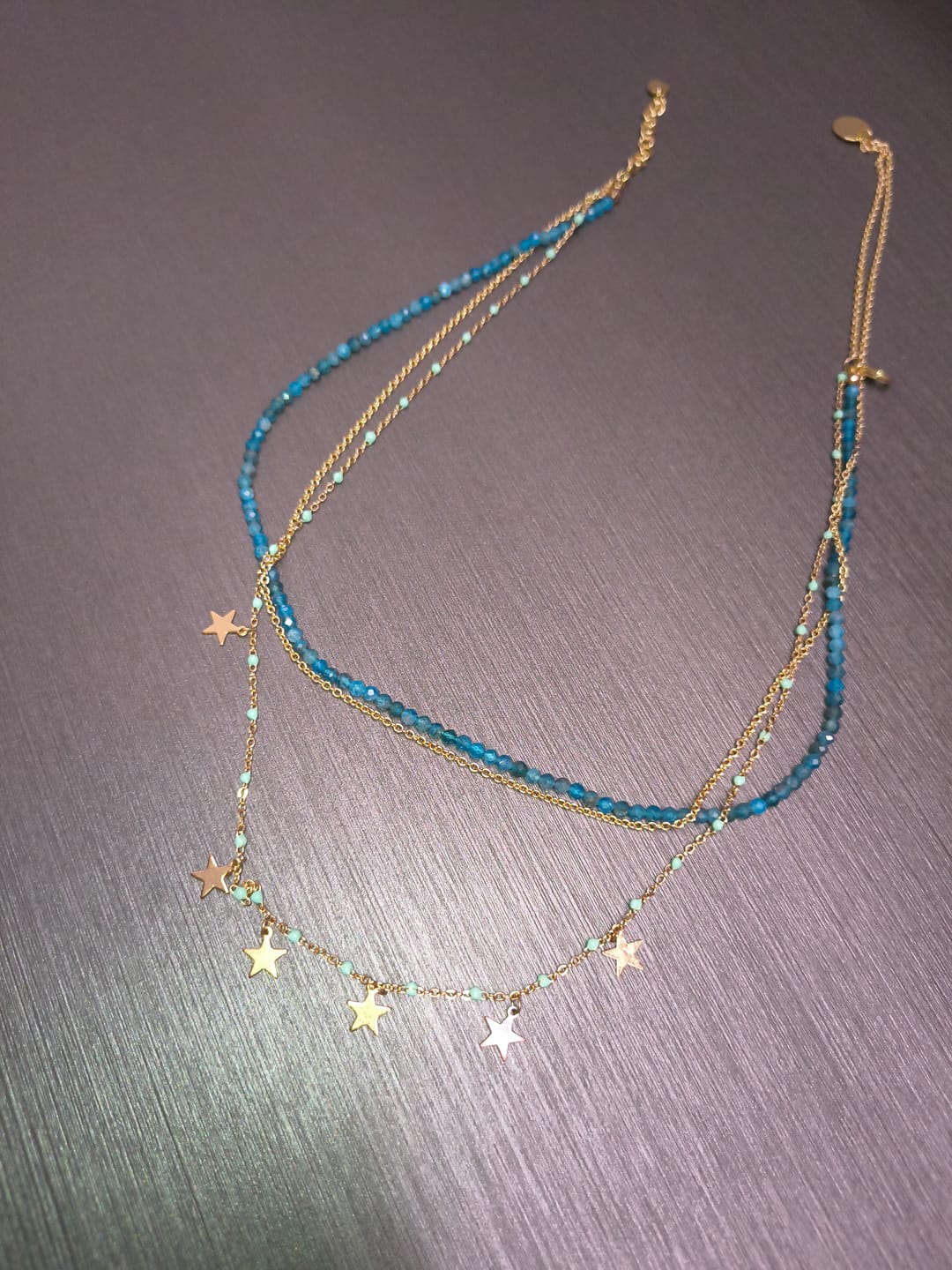 Customer photo review of Collana Multifilo Golden con Ciondoli Stella e Pietre Naturali