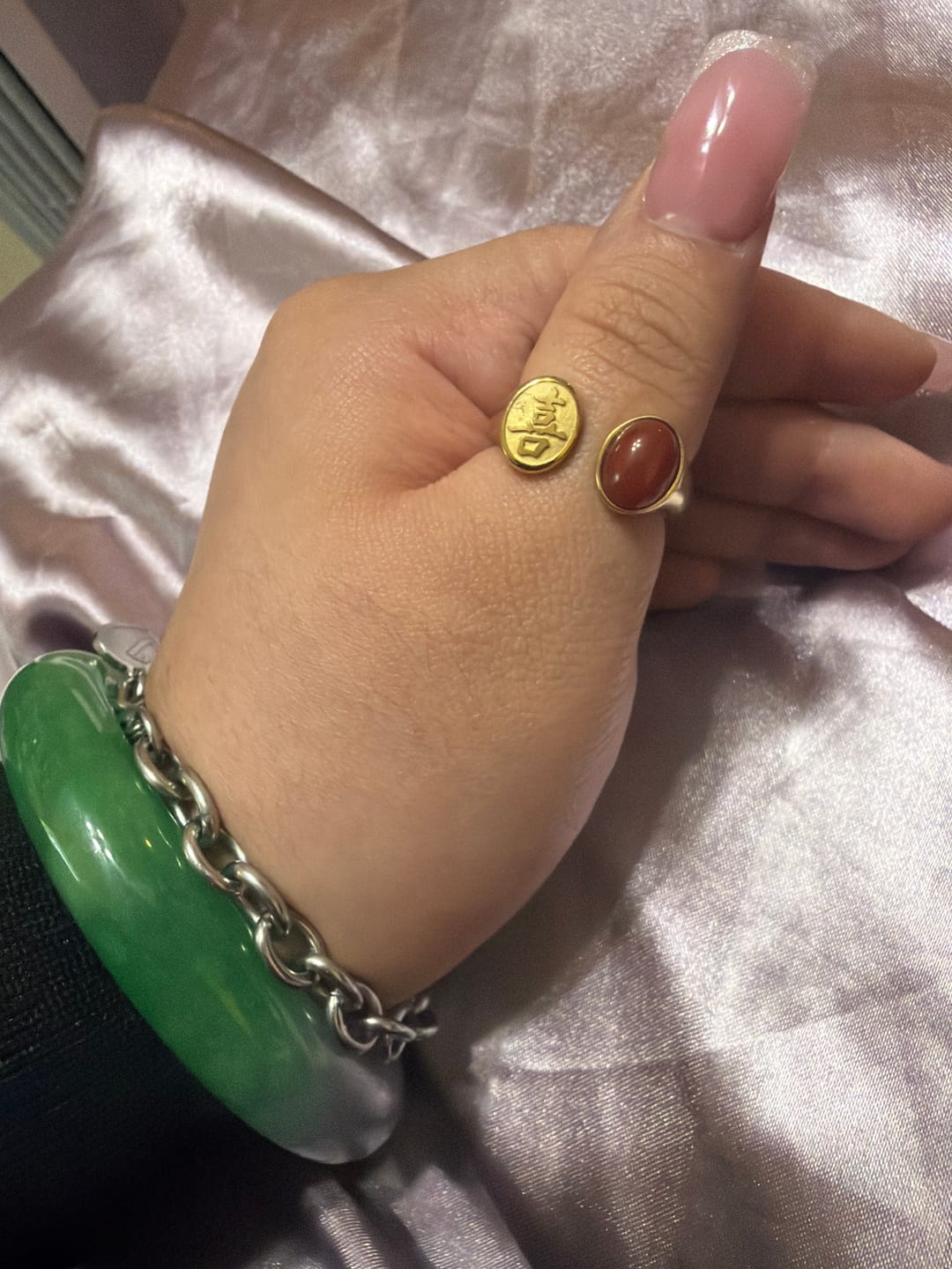 Customer photo review of Happiness Carnelian Ring
