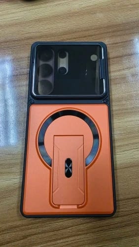 Customer photo review of LuxuryKase Hybrid Armour Case | Built-In Foldable Kickstand | Flip Camera Lens Protection Frame Design | MagSafe Compatible | Rugged PC & TPU Cover For iPhone & Samsung Series