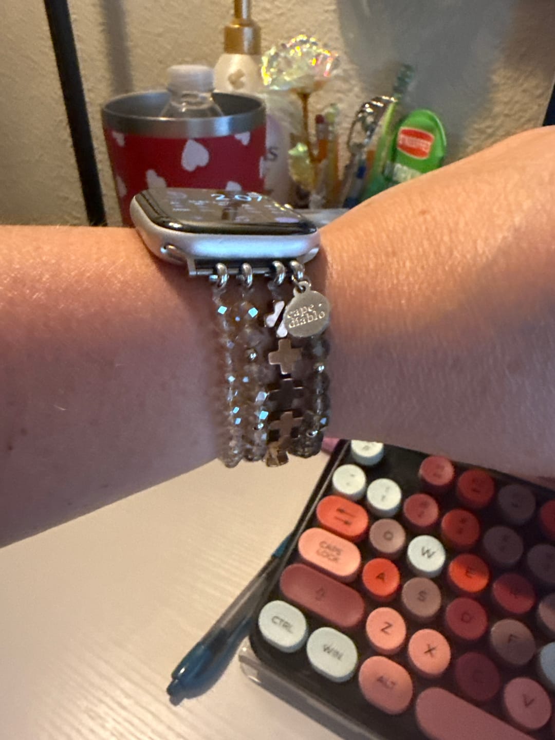Customer photo review of Celestial Cross Energy Stretch Apple Watch Strap