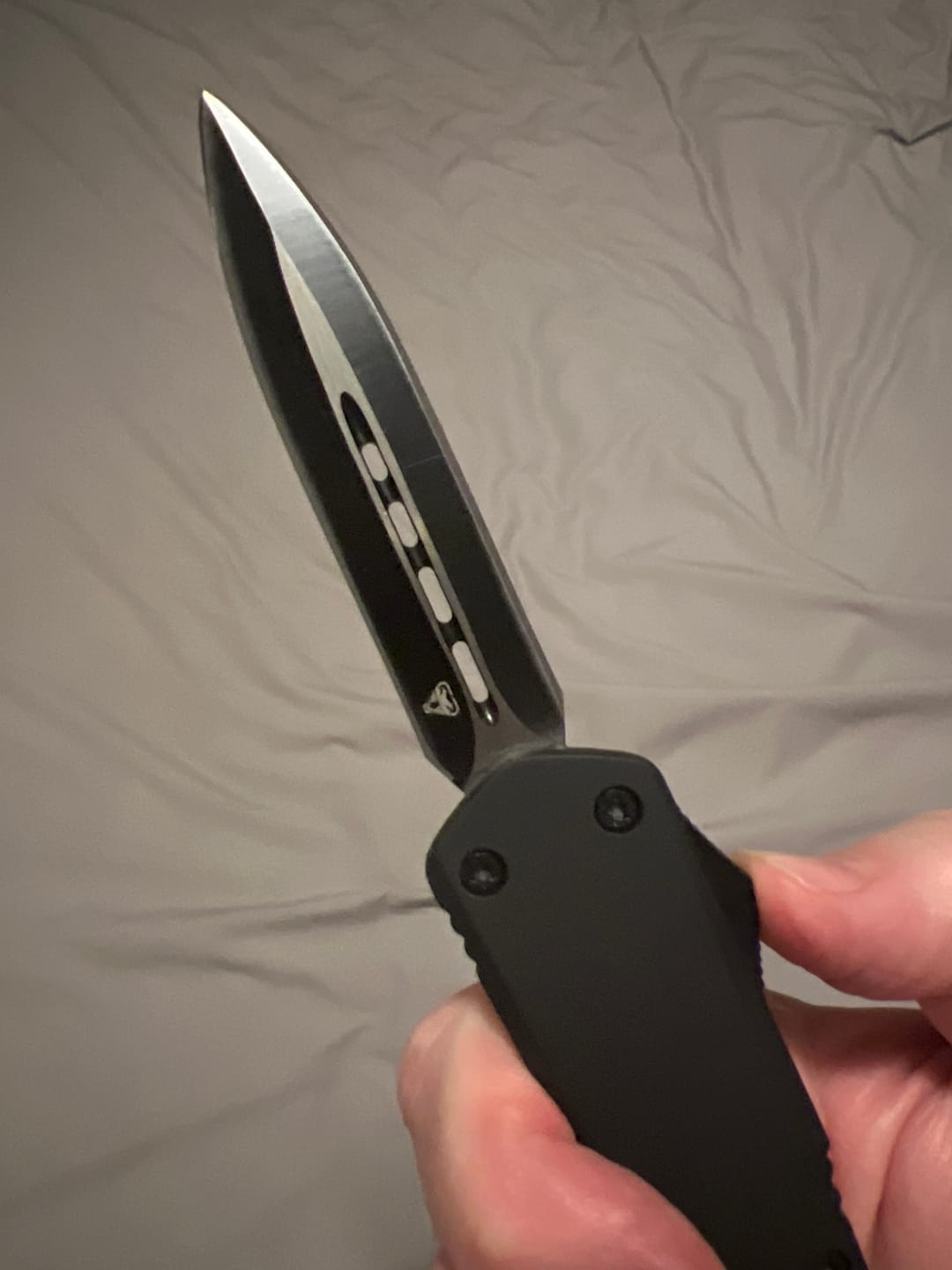 Customer photo review of Black Ghost OTF Knife (Multiple Blade Styles Available)