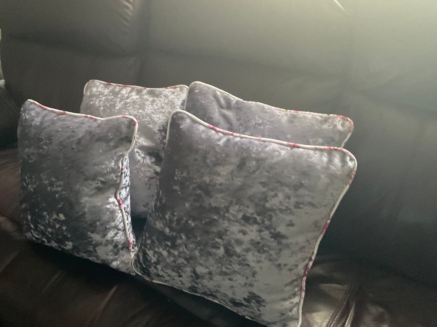 Customer photo review of Marble Crushed Velvet Upholstery Fabric