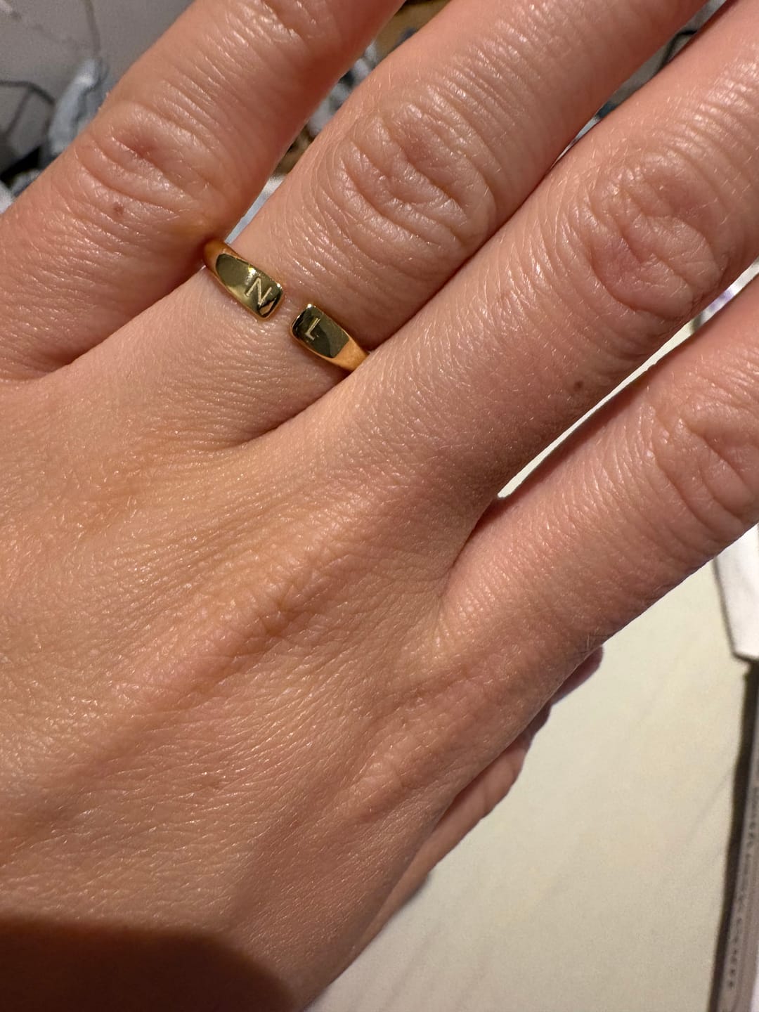 Customer photo review of Double Initial Ring
