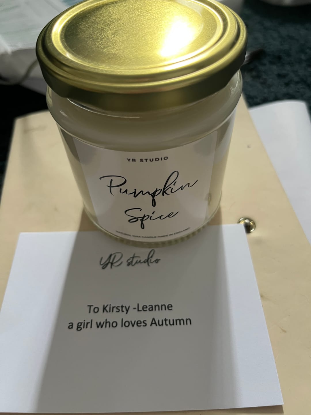 Customer photo review of Pumpkin Spice Candle